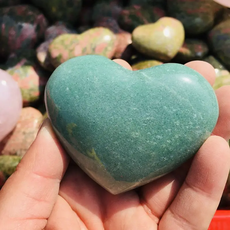 Wholesale Natural Crystal Heart Carving Green Aventurine Heart for Souvenir Gifts