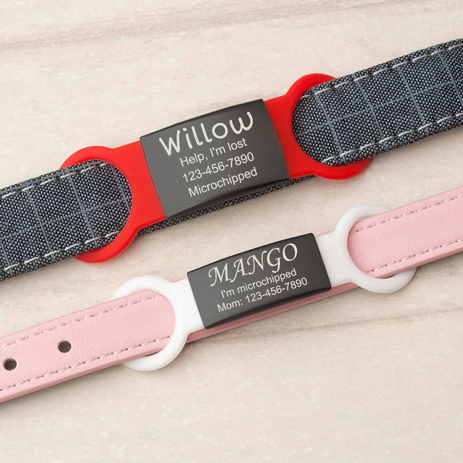 Dog Collar Name Personalized Cat Tags Slide on Pet Tag ID Silent Custom Dog Tags Engraved Cat Name Customized