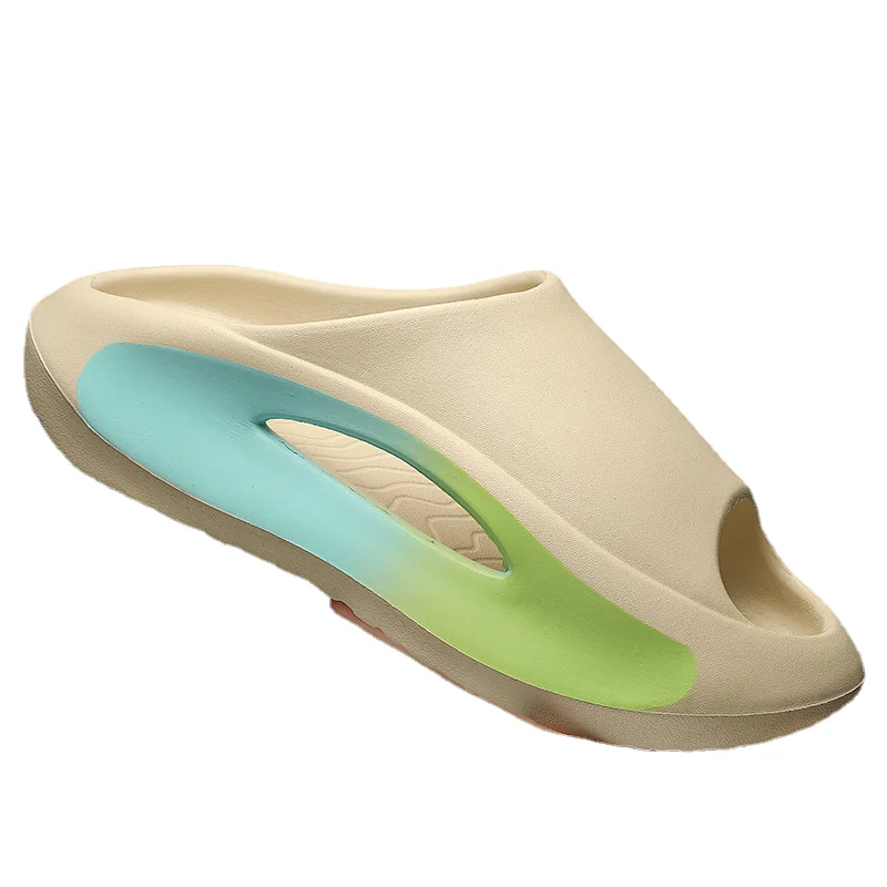 2023 summer new Tiktok male slippers step on shit sense - word lovers casual sandals female cross-border