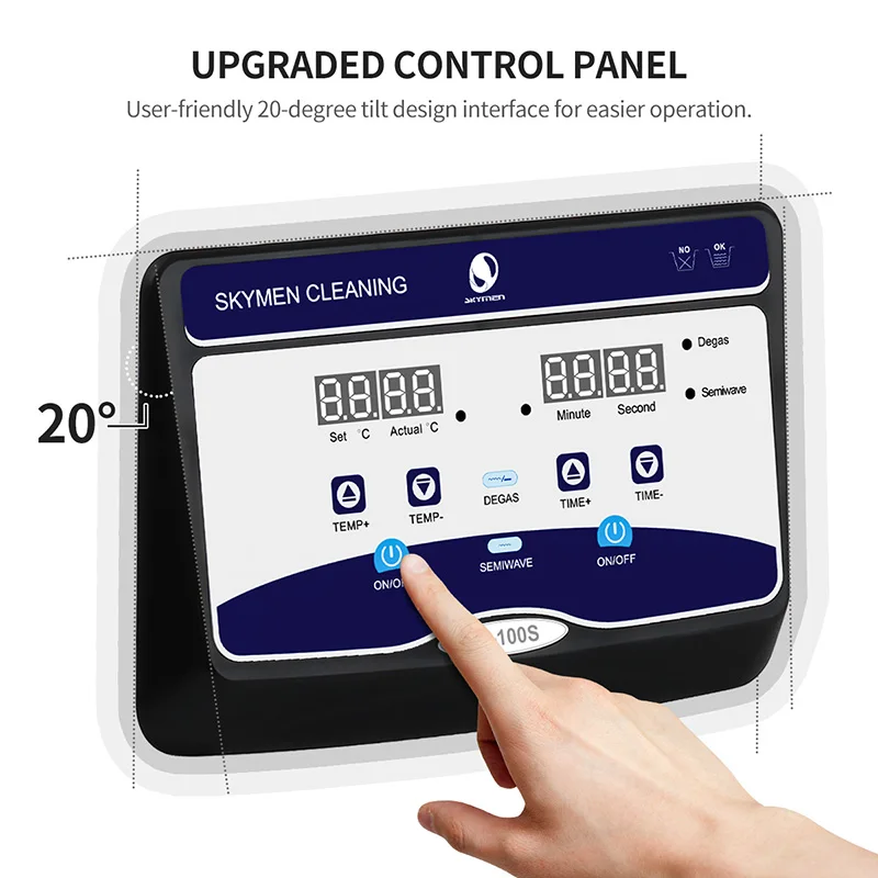 Skymen 30L Auto Car Parts Laboratory Equipment Chemical Industrial Ultrasonic Cleaner with Degas Cleaning Machine