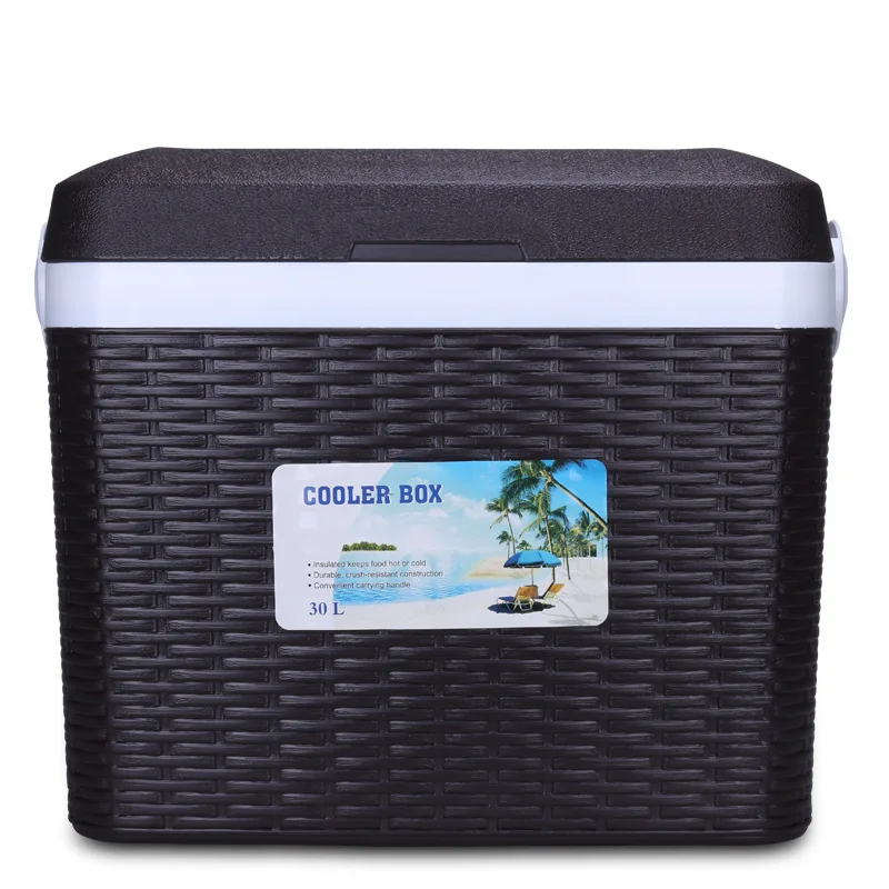 Gint best selling double wall 15L 30L plastic cooler box  insulated ice chest for hotel bar outdoor rattan material picnic bag