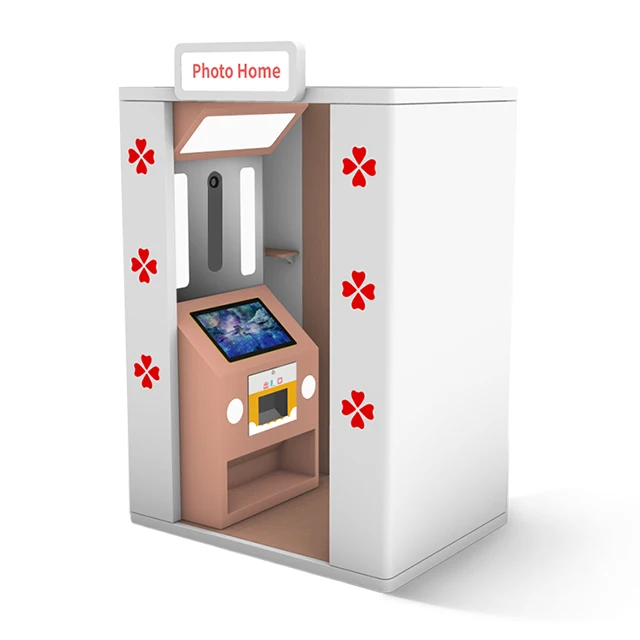 2022 Auto Lift Lens Passport Photo Booth Street Tent  Printing Photo Booth Machine magic mirror selfie photo b