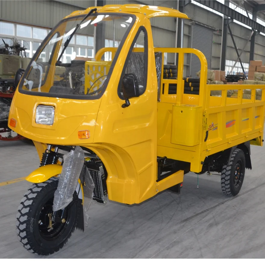 200CC motorized gas powered cargo tricycle/van cargo tricycle/scooter with semi-closed cabin for adult