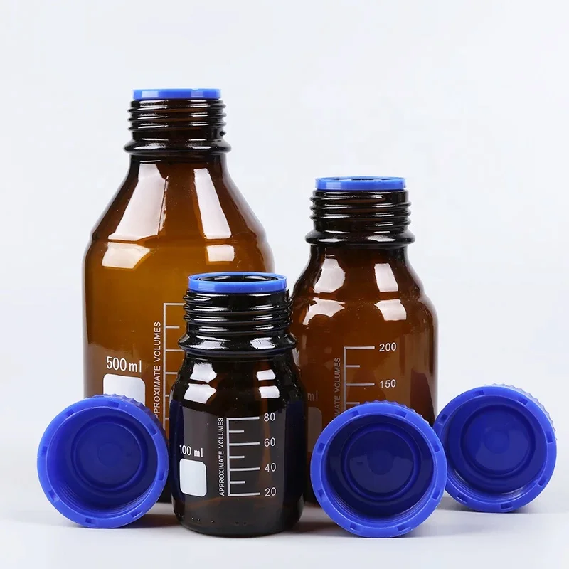 
Laboratory Chemical Blue Screw Cap Glass Reagent Bottle 