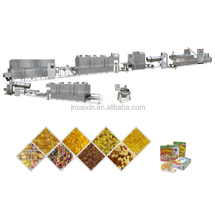 Production line cereal breakfast maize corn snack make machinery