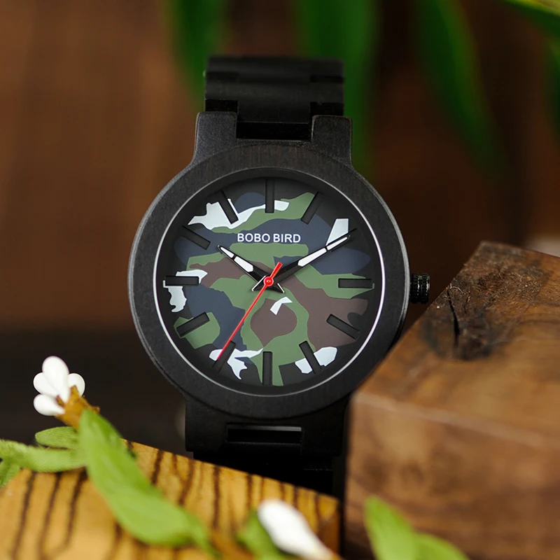 BOBO BIRD Vintage Unisex Watch with Wooden Band Fashion Sport Style with Luminous and Waterproof Features Quartz Movement
