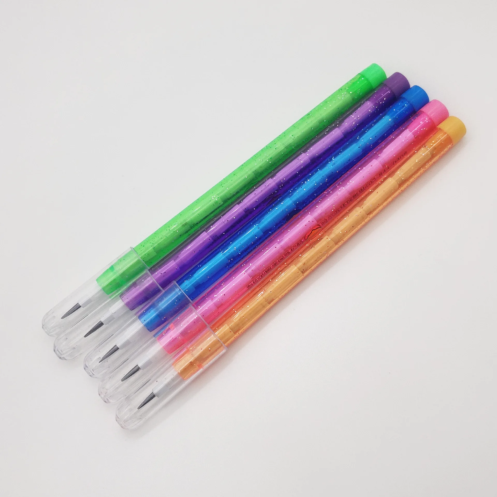 Classroom Rewards Prizes Stationery Gifts Clear Glittering Push up Lead Multi Point Stackable Pencil