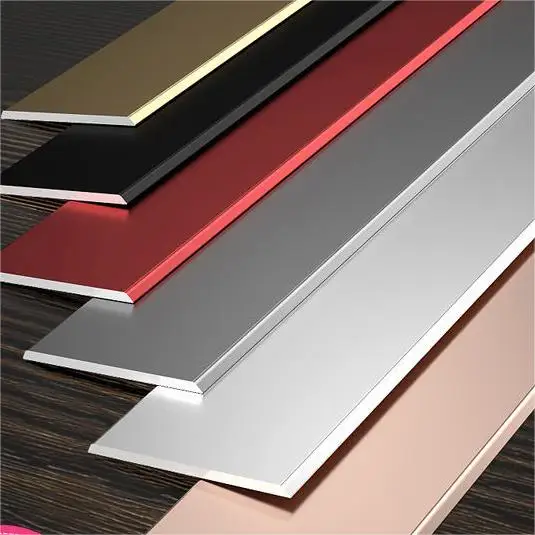 Golden Stainless Steel Flat Self-adhesive Tile Trim For Furniture Wall Floor Transition Strip Self Backed Adhesive Strip