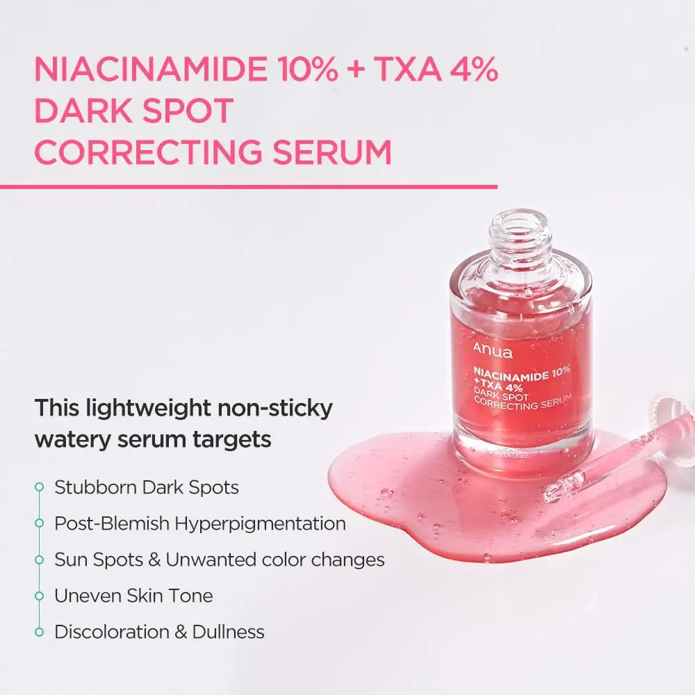 Anuaa Nicotinamide 10% + TXA 4% Dark Spot Corrector Essence Skin Serum Hyperpigmentation Brighten Korean Liquid Face Female