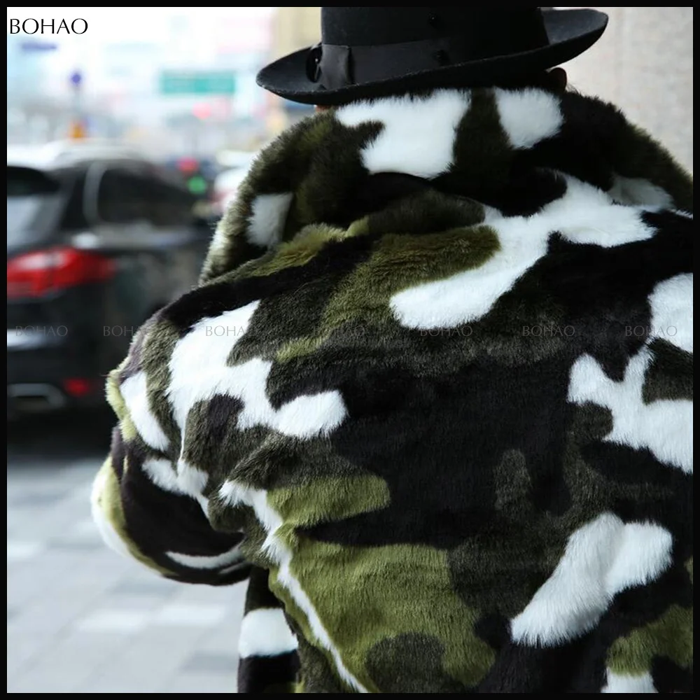 
Hot New Design Camouflage Modern Knitted Men Mink Fur Short Hair Coat 