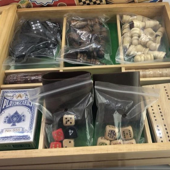 
7 in 1 wood chess table antique,,portable chess sets for family games 