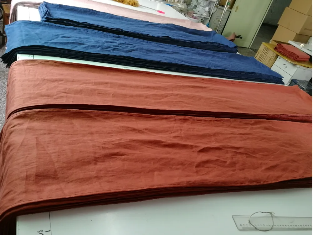 100% pure flax linen stone washed  napkin and table  runner for customer order