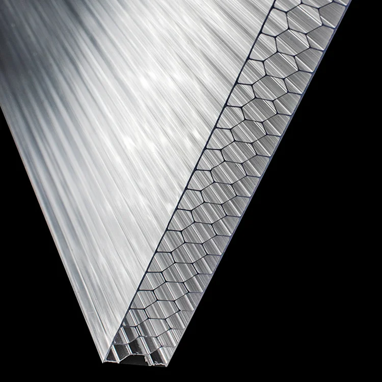 100%  New Raw Material Anti-fog Plastic Transparent Honeycomb Polycarbonate Hollow Sheet