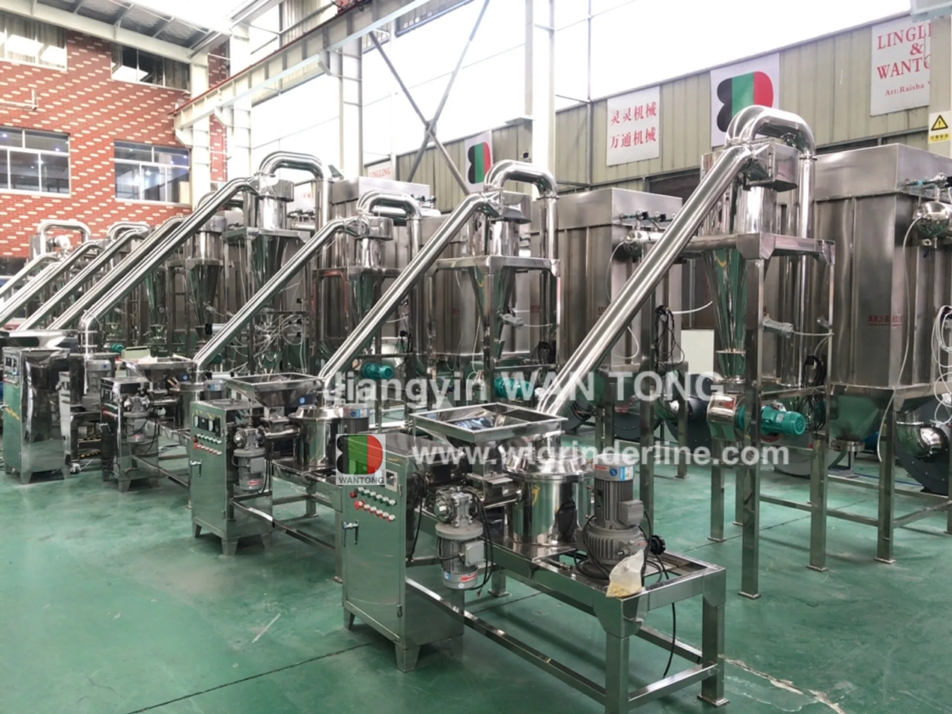 WFJ automatic food production line sugar spice herb powder making grinder grinding machine