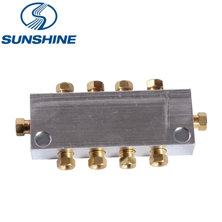 made in China lubrication pump oil distributor DE series resistance distributor SUNSHINE thin oil resistance lubrication system