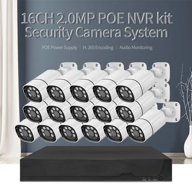 Новинка, Лидер продаж, дешевая комнатная и наружная IP камера H.265 16CH 4K POE NVR 24/7 Mic 2MP 4MP 5MP 8MP POE, комплект 4K NVR, 16 канальная система видеонаблюдения (1600546579983)