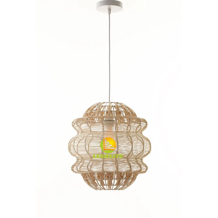 Scandinavian Rattan Chandelier Shades Rattan Pendant Light Shade Hanging Rattan Light Bamboo Hanging Lamp for Hotel