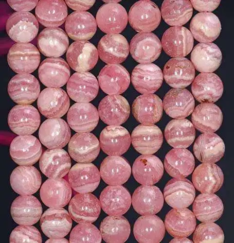 Argentina Rhodochrosite Gemstone Grade AA Red Round Loose Beads