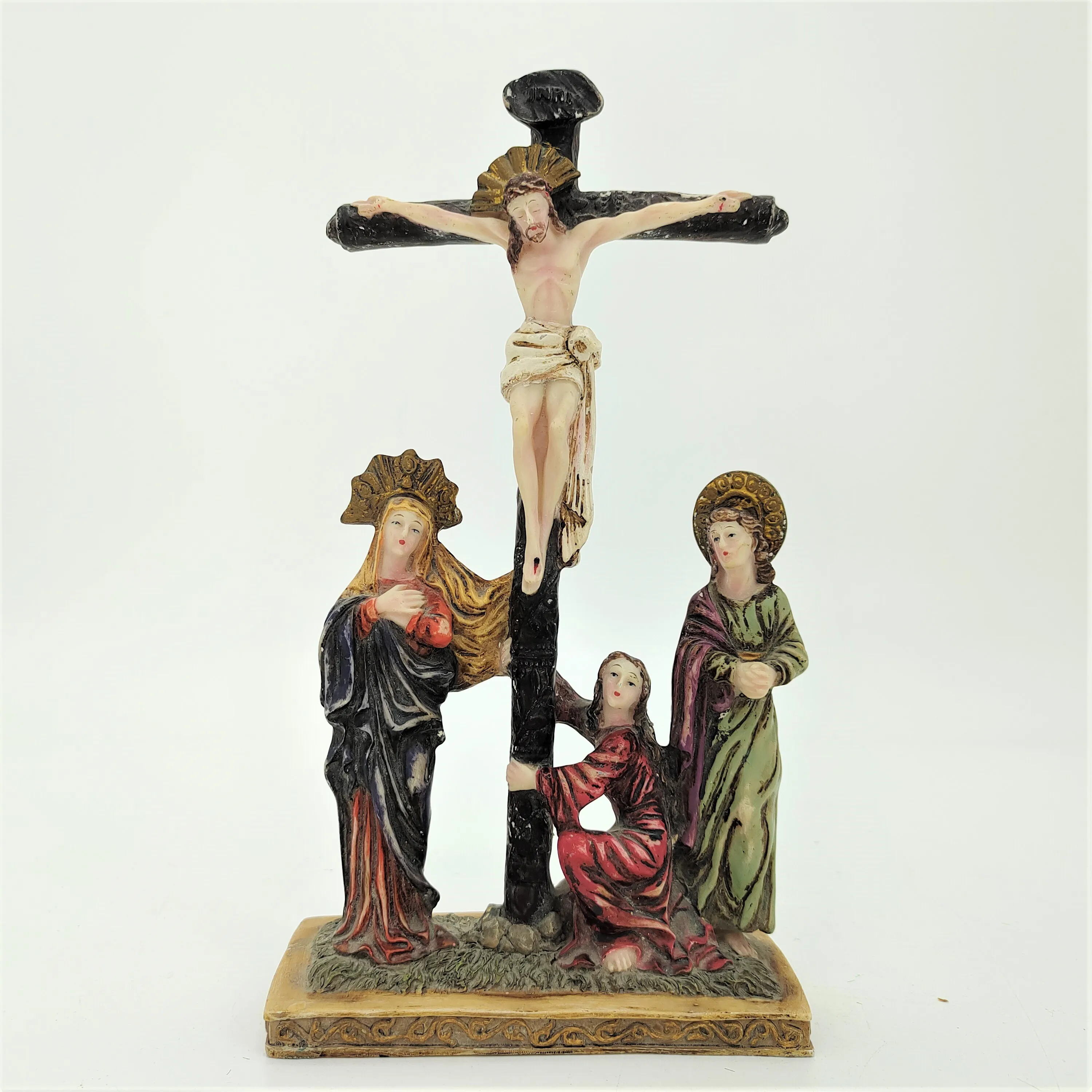 Resin Religious Jesus Crucifix Cross Statue Crafts for Souvenir and Decoration Custom Wall Decor Europe Artificial Xiamen Port