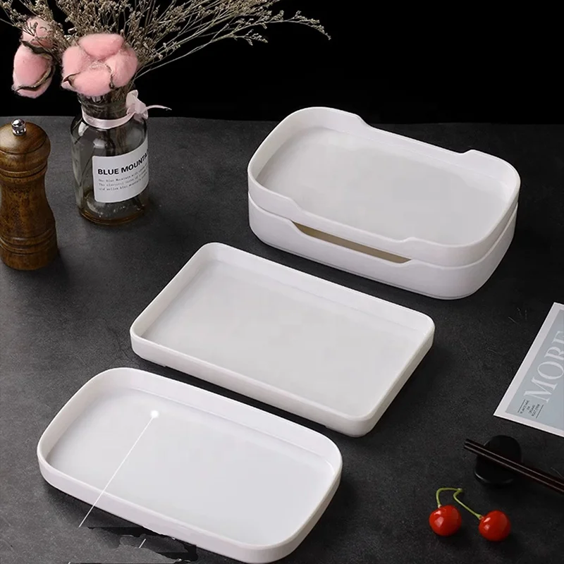 Hot Pot Restaurant barbecue Food Serving Buffet plate 8.8 Inch Stack Rectangular melamine dish