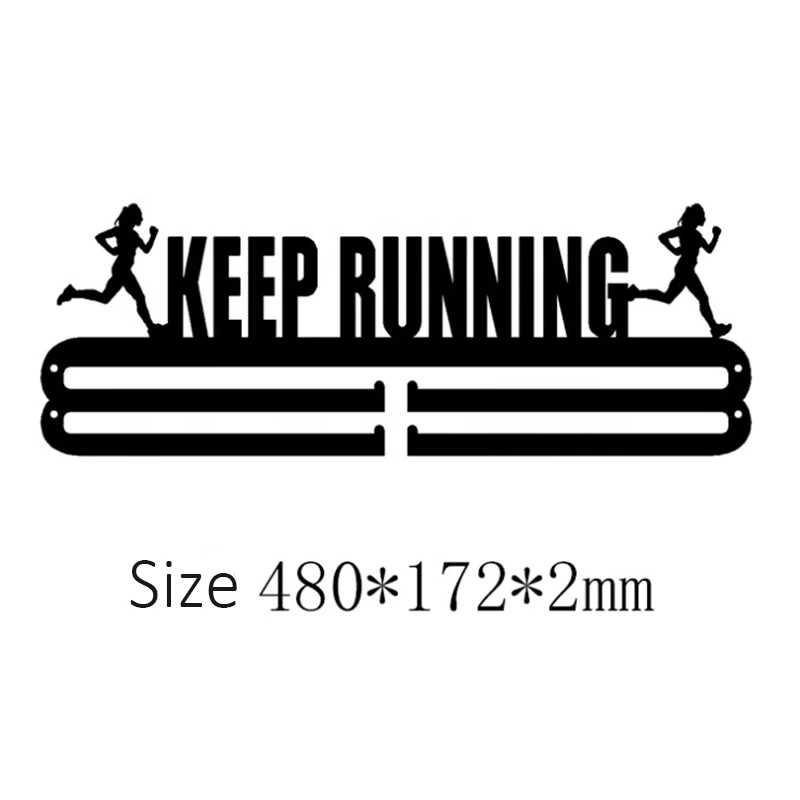 VJ New Women Men Stainless Steel Keep Running Rack Holder Medal Hanger Display For Sports Gifts