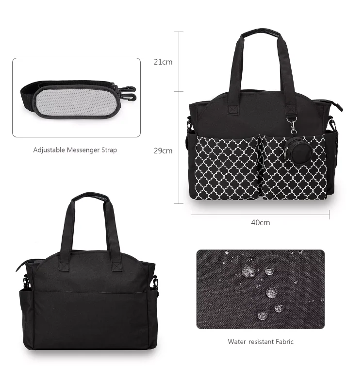 Customize Fabric Mommy Travel Tote Nappy Bag Waterproof Baby Diaper Bags For With Shoulder Strap