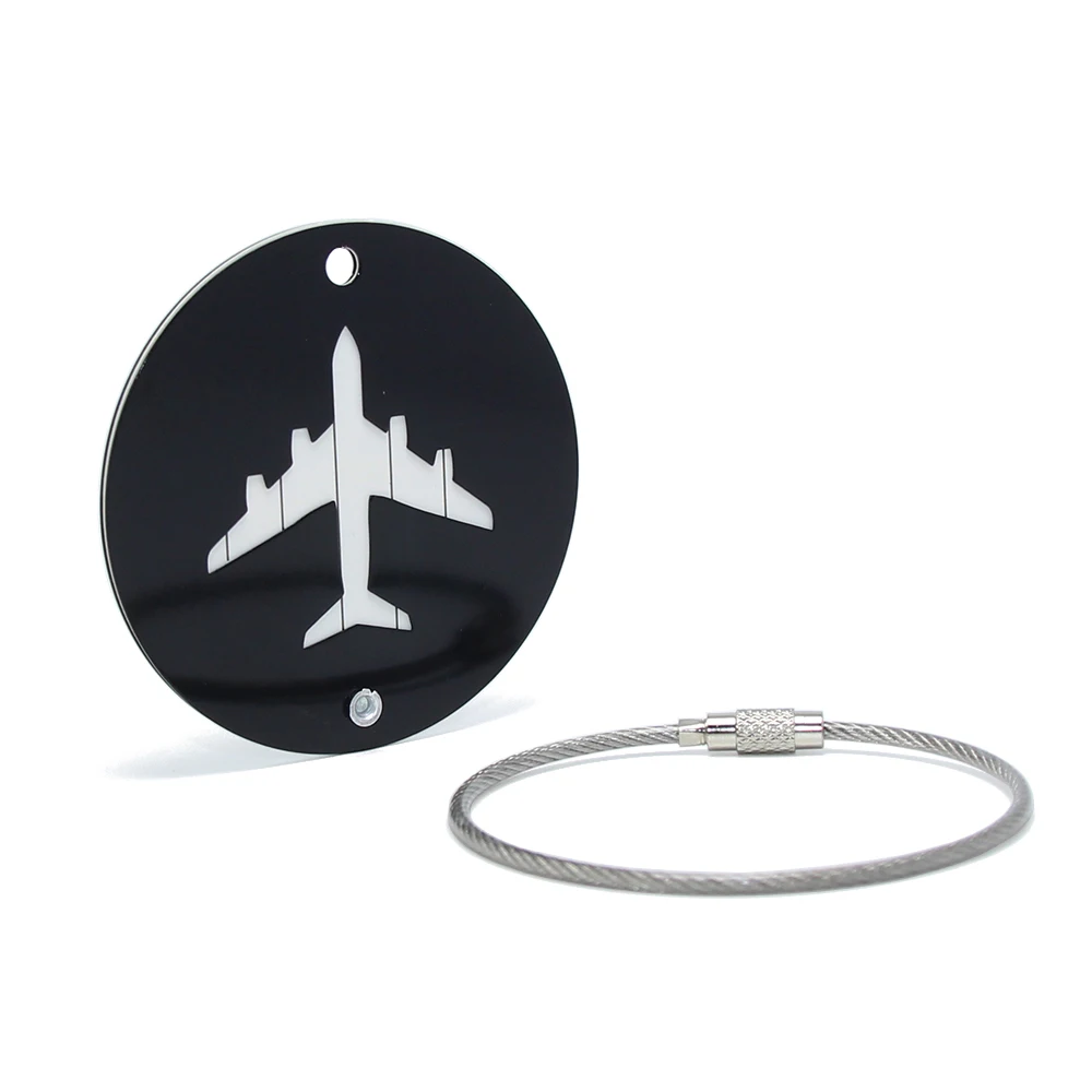 Round Aluminum Metal Luggage Tag Travel Label ID Name Address Suitcase Identify Tag Accessories Blank ECO Friendly Luggage Tag