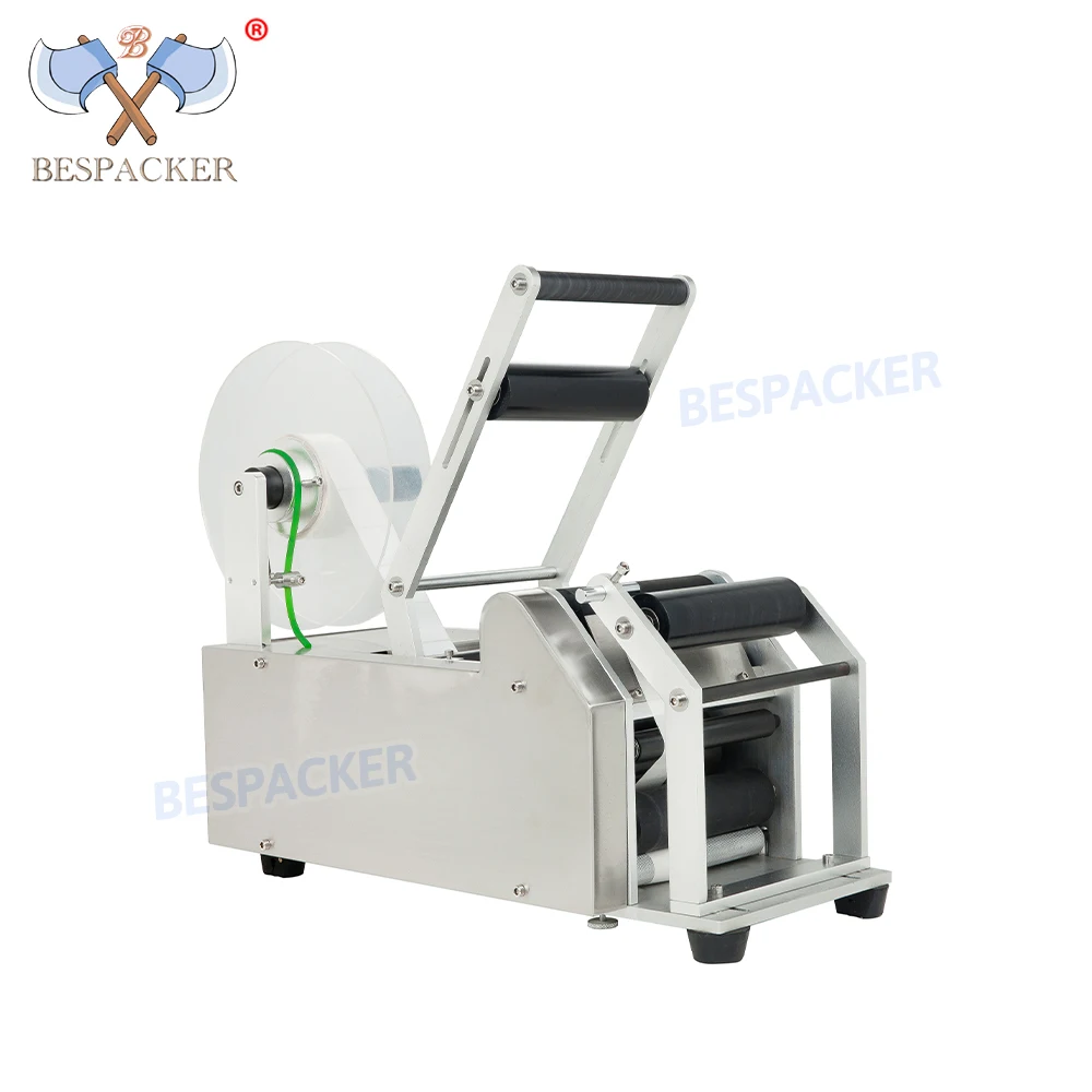 Bespacker XT-50 Semi Automatic Sticker Round Cups Juice Plastic Bottle Labeling Machine