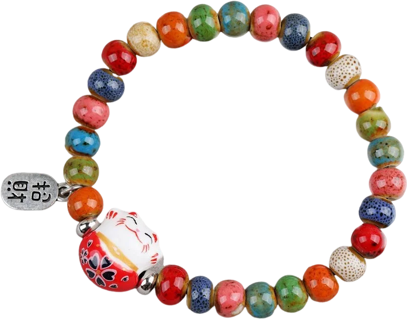 little girl lucky kitty cat kids girl bracelet ceramic best friends bracelet Wristband Bracelets Women Gifts