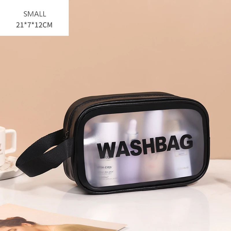 PVC Makeup bag three-piece large capacity convenient travel transparent waterproof toiletry bag
