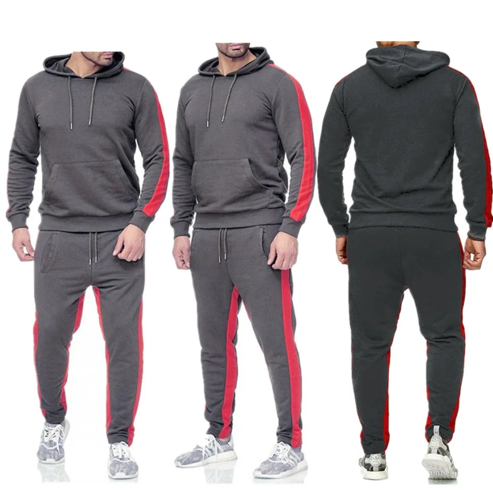 High Quality Pullover Blank Tracksuits Set With Pocket Men Jogging Suits