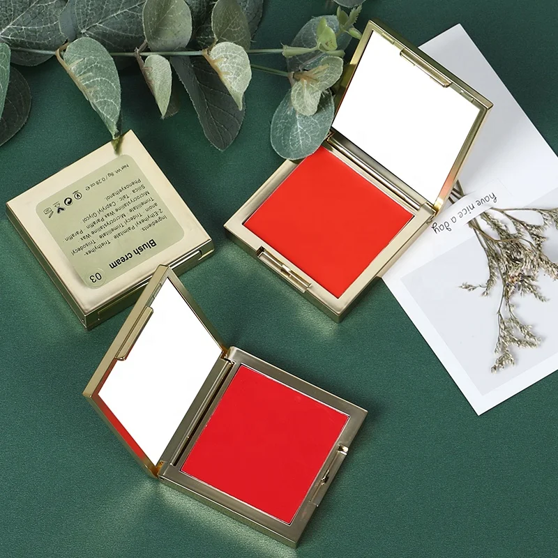 Легкие в макияже Роскошные Фирменные брендовые веганские нюдовые Кремовые румяна компактные