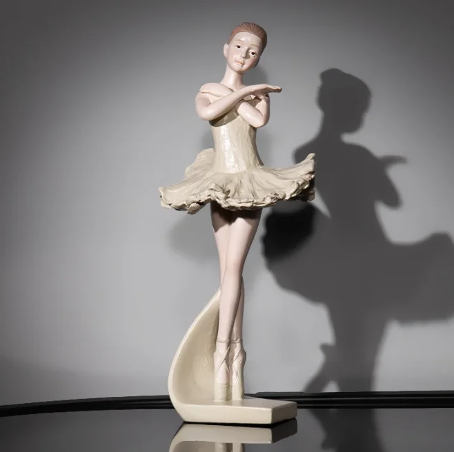 Wholesale custom resin gifts room decor ballerina of polyesina sculpture dancing girl ballet dancer statue figurine