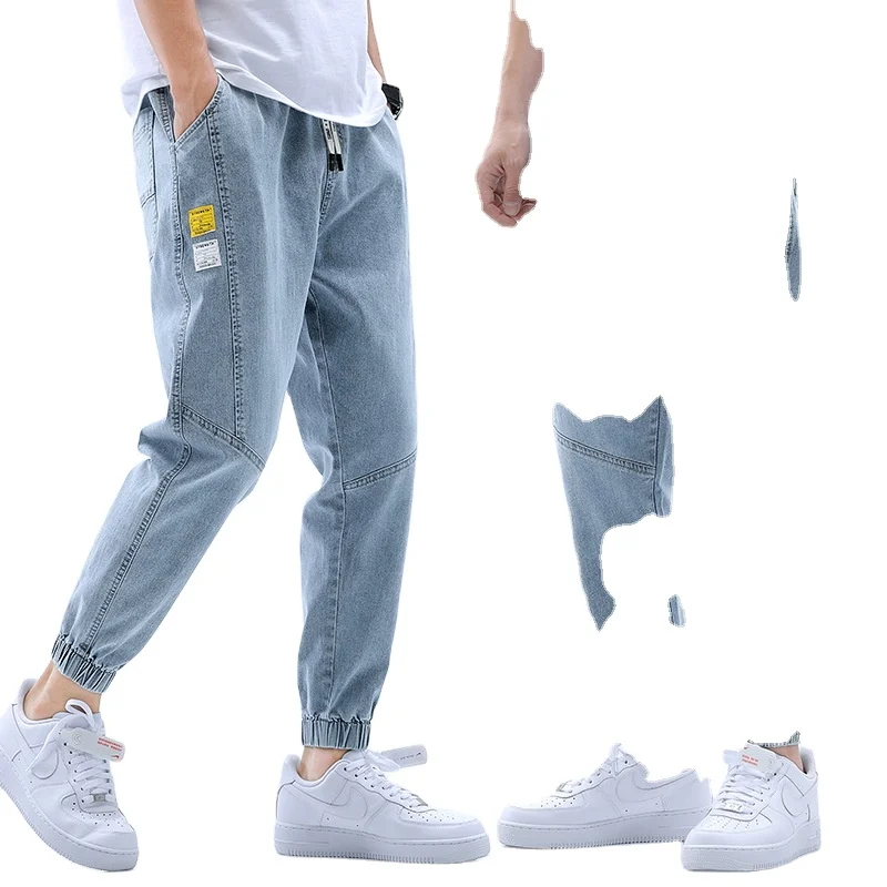 
Summer new jeans, loose legged Harlan Capris, Korean fashion thin casual pants 