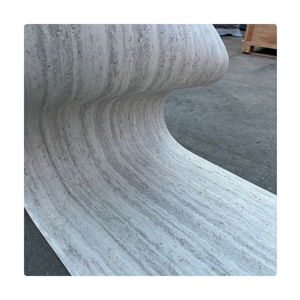 MCM Tiles Hot Travertine Big Size Flexible Stone Outdoor Wall Deco  Soft Tile Building Material Polished Linear Travertine