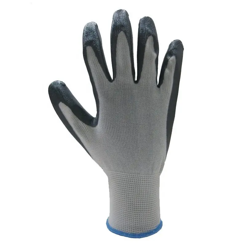 Wholesale 13 Grams Nylon Knitted Nitrile Industrial Machinery Oil Resistant Safety Gloves Factory Price Guantes Luvas CE 3121X