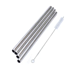 Stainless steel drinking straws clean brushes