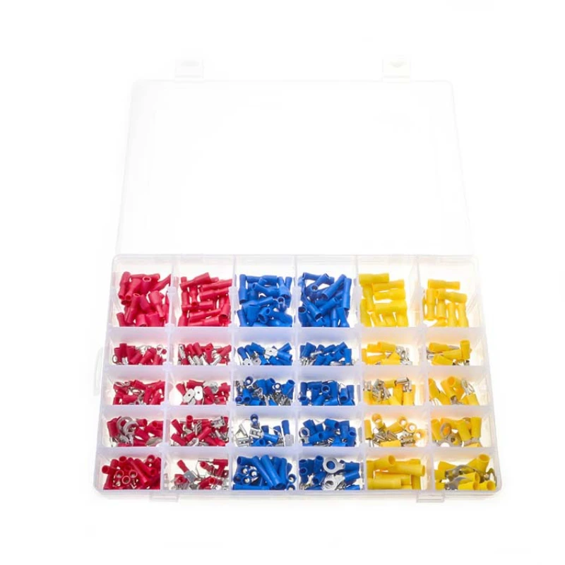 650pcs Cold Pressing Terminal Insulation Terminal Set The Insulation Material Is PVC  Contact Material Is Copper