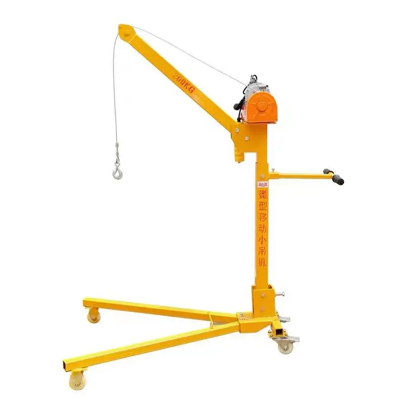 Manufacturer direct sales 400kg manual mobile miniature crane portable small elevator floor crane