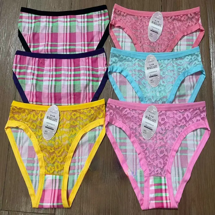 0.3 Dollar Model XMK004 Panties Wholesale Cute Students Girls Thong Sexy Bikini Lace Thong With All Colors