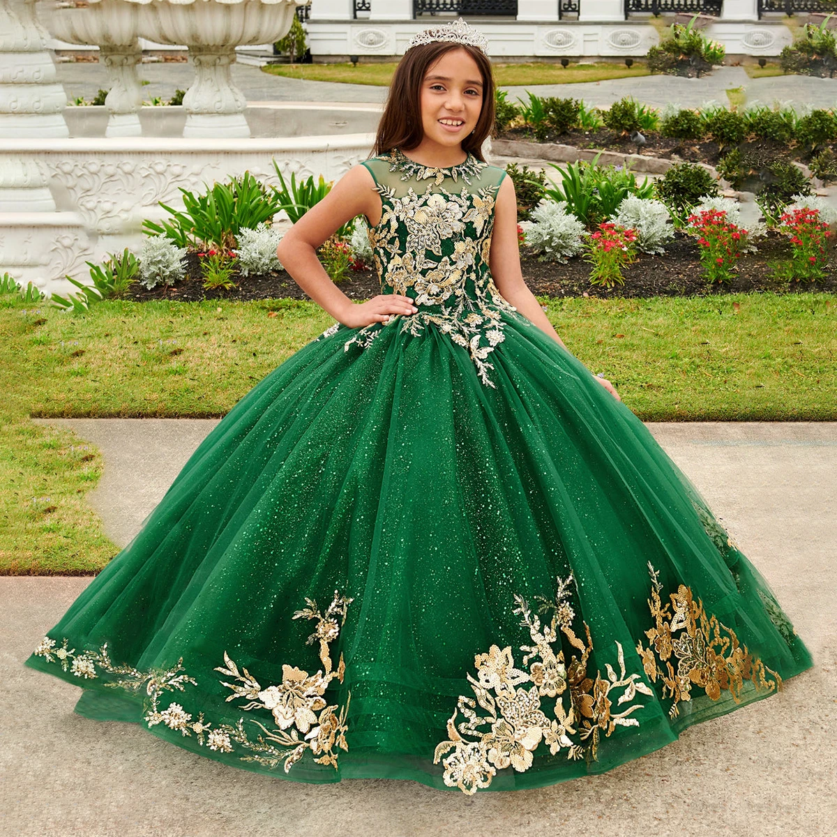 wholesale formal Children Flower Frocks sleeveless long baby girl party dresses princess