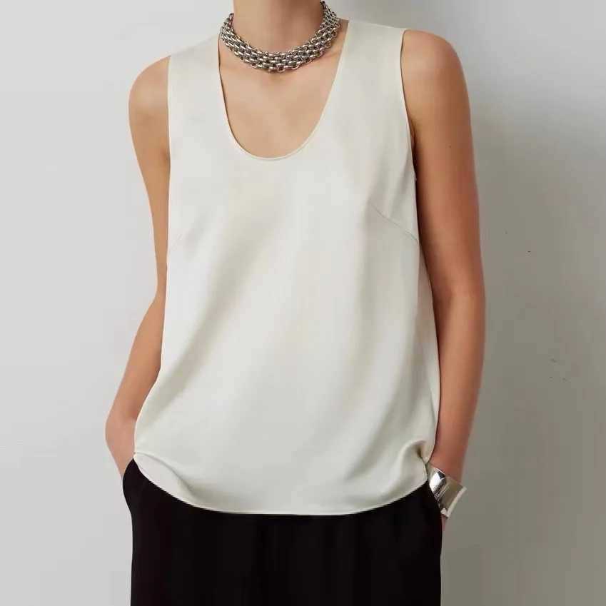 Sample Available Black Women Vest Breathable Silky Comfort Summer Vest For Women