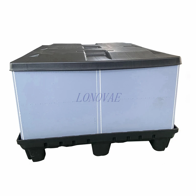 1130*725mm heavy-duty foldable and stackable plastic pallet box