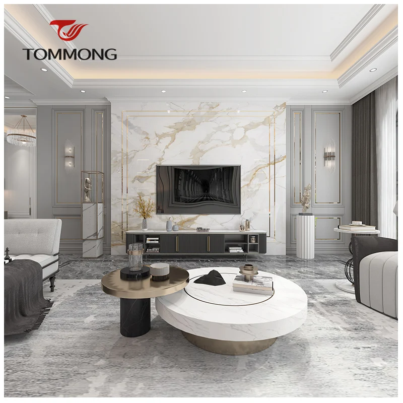 Gold Quartz Marble Calacatta Marble Slab big size tile