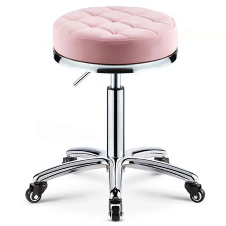 Hot Selling Beauty Stool Adjustable Beauty Nail Barber Shop Stool Rotate Lift Round Stool With Pulley