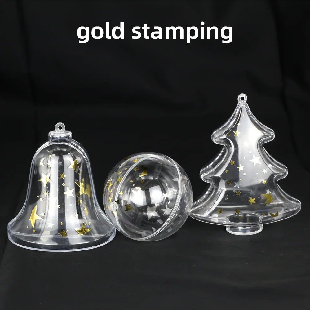 Custom Printing Design Logo pattern Openable Ornament Gift Clear Round Plastic Balls