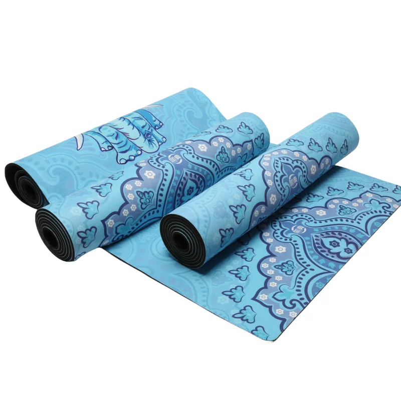 Eco Friendly OEM Brand TPE Rubber Suede Microfiber Material for Yoga Mats Printed Yoga Mat