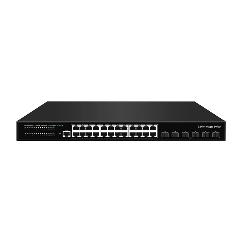 2.5G 24 port Gigabit SFP Port 6*10GE SFP+ Port network managed SFP Fiber Switch L3