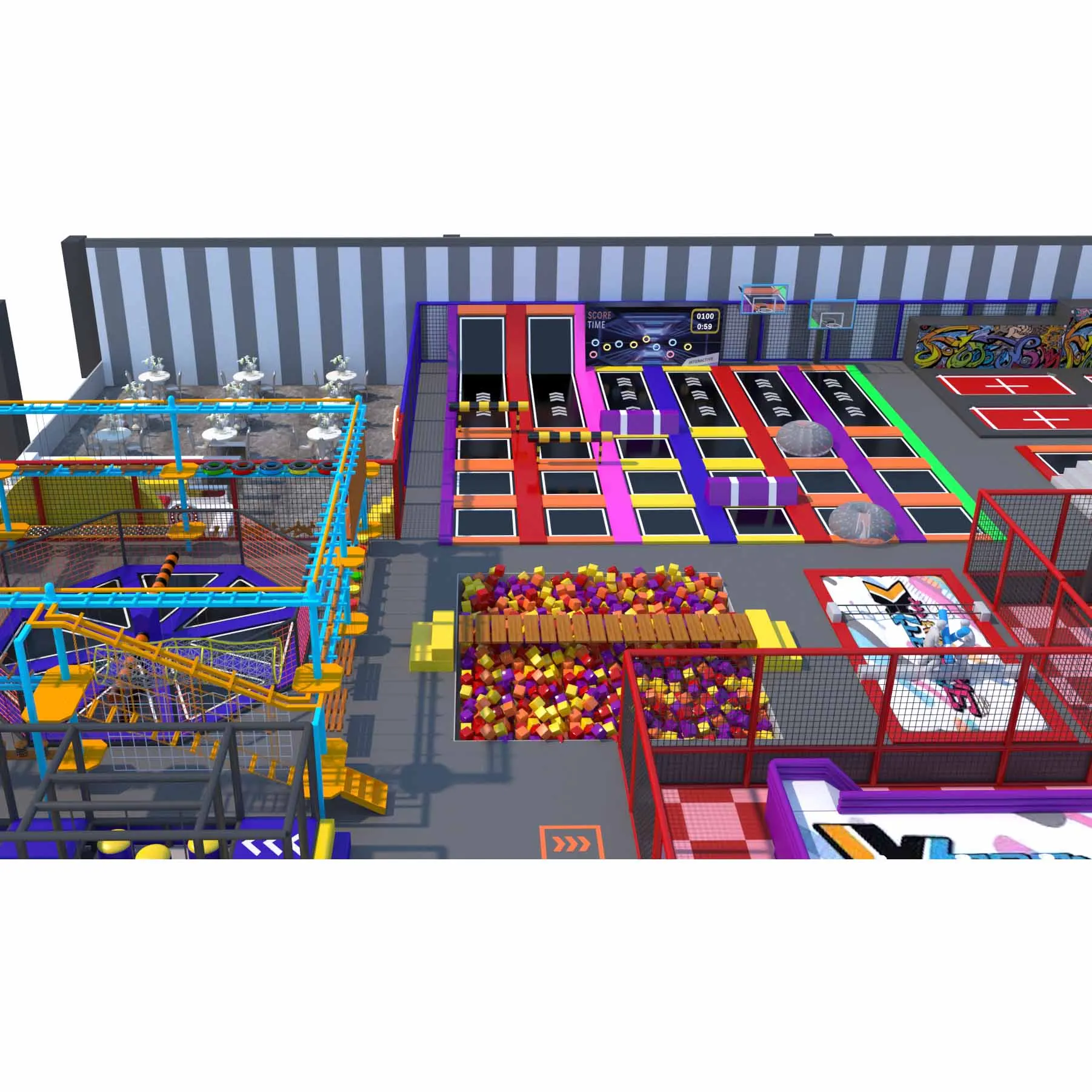 Vasia Trampoline Park Theme child Amusement kids Playground High-Bounce Trampoline Park Amusement Products for Fitness Studios