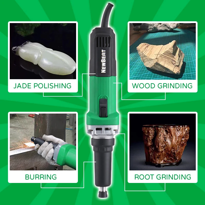 NewBeat 25mm Corded Die Grinder Electric Tools Heavy Duty Stone Polisher Mini Handle Straight Grinder